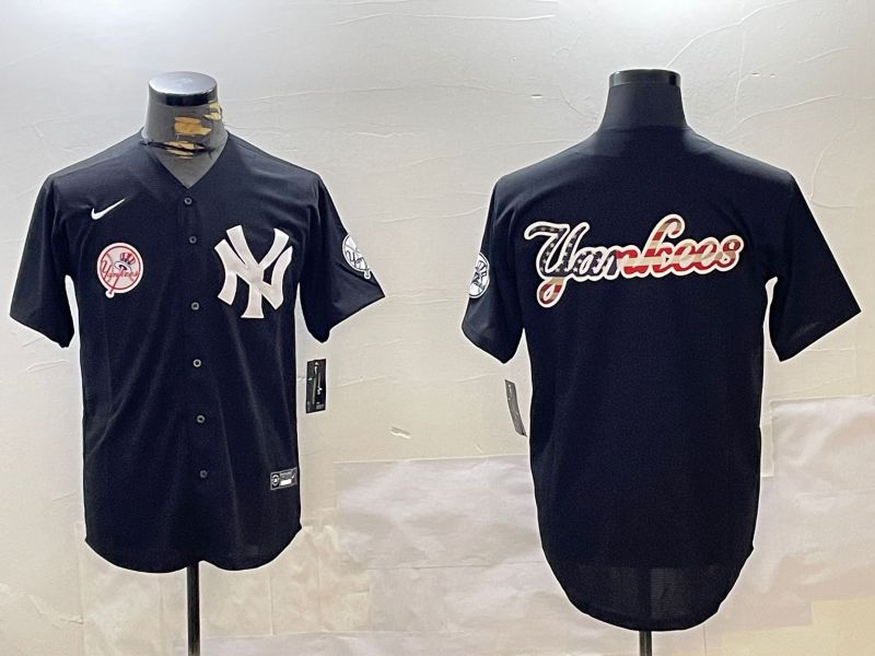Men New York Yankees Blank Black Fashion Game Nike 2024 MLB Jersey style 5->new york yankees->MLB Jersey